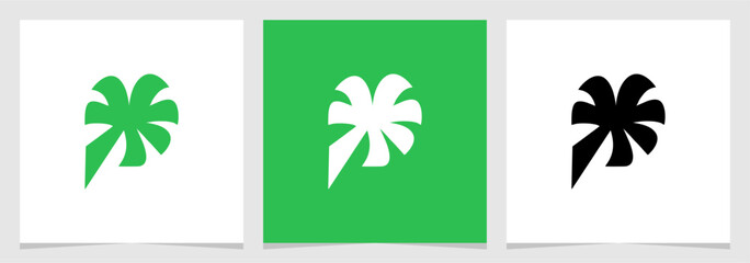 Green Palm Modern Symbol Logo Vector Illustration