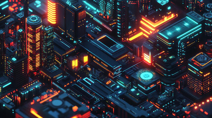 Fototapeta premium Artificial Intelligence, Isometric Vector banner for AI, Deep Learning, Machine Learning, and Technological Digital Brain Concepts,isometric banner,AI isometric, AI learning machine, ai icon.
