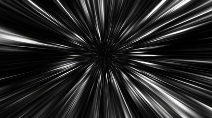 A dynamic abstract image depicting radial lines converging towards a central point, suggesting motion.