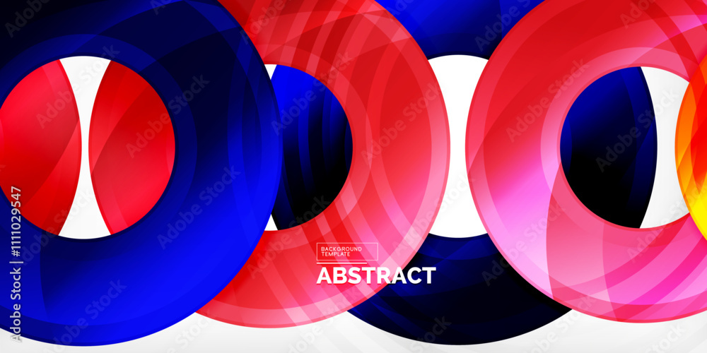 Aufkleber bright colorful circles with light effects. abstract background