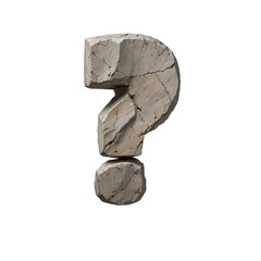 Carved Stone Symbol Question Mark - Rustic 3D Alphabet Design