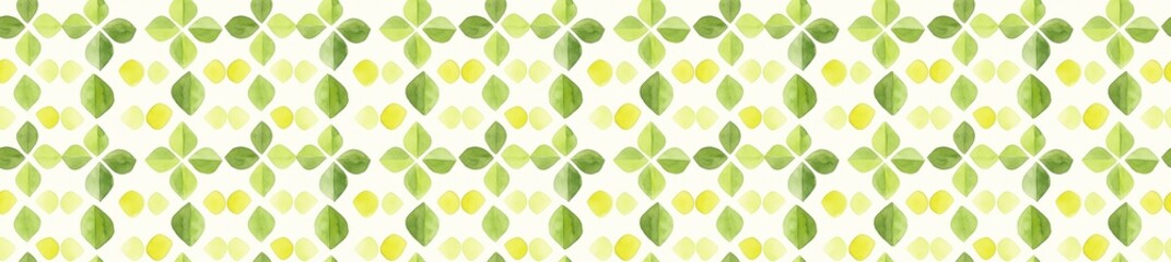 seamless pattern of Abstract watercolor leaf pattern green yellow spring nature design 