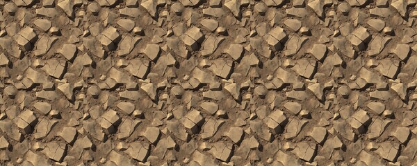 seamless pattern of Cracked earth texture brown beige tones arid drought landscape 