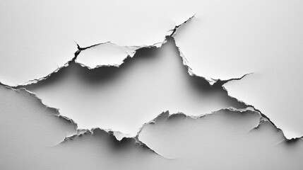 Obraz premium Torn White Paper with a Hole in the Center