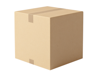 Cardboard box on white or transparent background, PNG