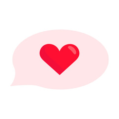 Heart in a speech bubble. Minimalistic love message icon. Vector illustration isolated