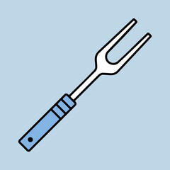 Bbq fork vector icon. Kitchen appliance