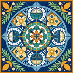 seamless pattern with abstract flowers