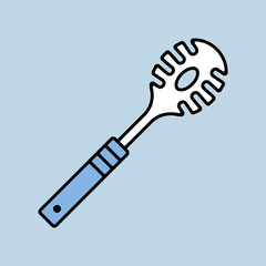 Kitchenware spaghetti spoon vector icon