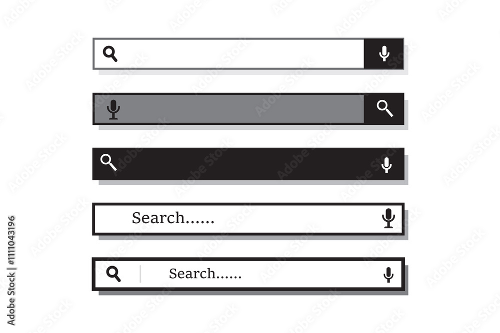 Wall mural search bar outline bar for web & app vector illustration with transparent background
