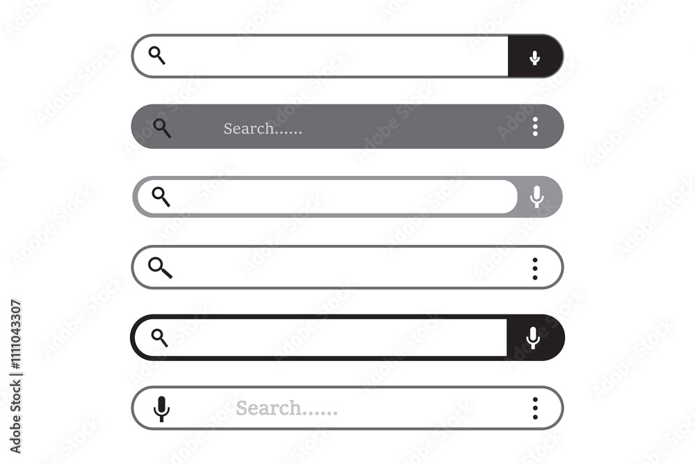 Wall mural search bar outline bar for web & app vector illustration with transparent background
