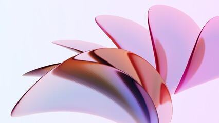 3D Abstract Iridescent Composition Background with Colorful Light Glass Effects