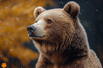 Obraz premium Majestic Brown Bear In Autumnal Setting