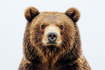 Grizzly Bear Portrait Close Up Showing Fur Detail
