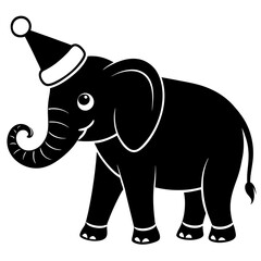 Elephant with Christmas hat