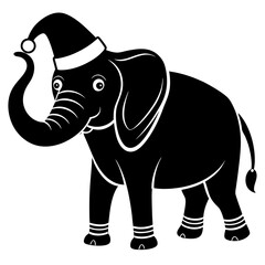 Elephant with Christmas hat
