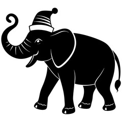 Elephant with Christmas hat