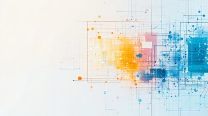 Abstract Digital Network Technology Background with Lines and Circles