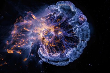 Intricate Supernova Remnant X-Ray Image Revealing Cosmic Structures and Emissions
