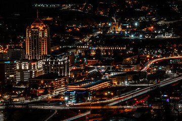 Fototapeta premium Roanoke, Virginia skyline at night