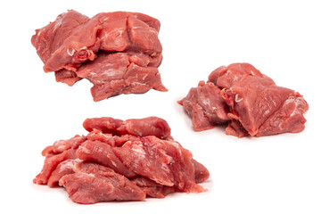 Raw pork tenderloin isolated on a white background.  Fresh meat.