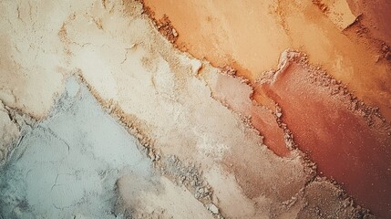 Fototapeta premium Abstract Texture of Colorful Earthy Tones with Layers of Cream, Orange, and Blue Representing Natural Patterns and Artistic Background for Illustrative Purposes
