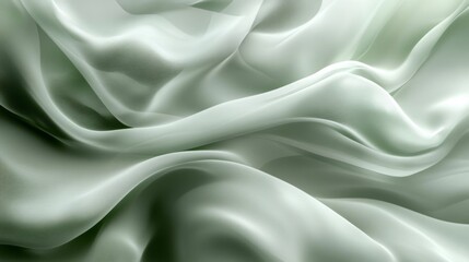 Obraz premium Abstract Draped Light Green Sheer Fabric