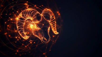Fototapeta premium Aries, Leo, and Sagittarius symbols combined into a fiery cosmic design, fire signs zodiac fusion, dynamic star element