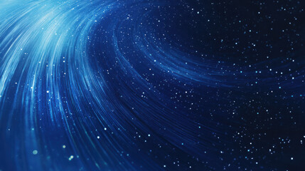 Obraz premium mesmerizing abstract blue background with swirling light trails and sparkling stars creates sense of depth and motion, evoking feelings of wonder and tranquility