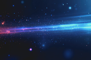 Obraz premium Abstract Blue and Red Light Rays with Stars in a Dark Background for Modern Design and High-Tech Themes