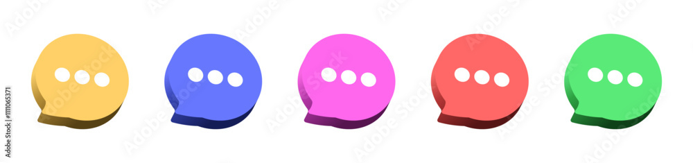 Fototapete 3d chat icon speech bubble symbol Chat message icons - talk message Bubble chat speech text box icon , social media communication background concept. vector illustration