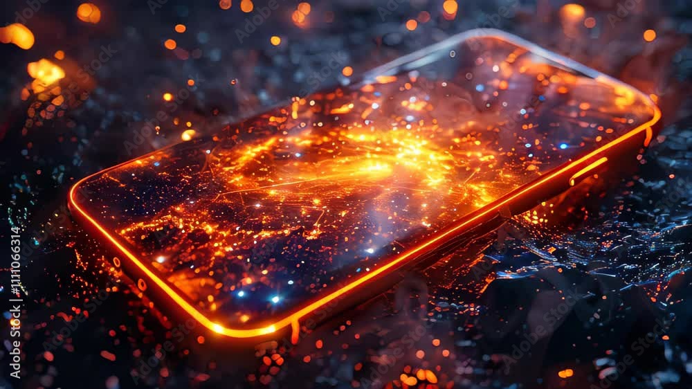 Poster Discovering a Cosmic Universe Through a Radiant Mobile Phone Display in a Dark Setting