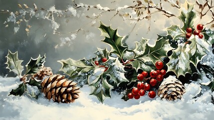 Fototapeta premium water color holly