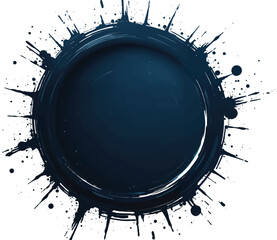 Grunge badge brush, hand drawn black sticker