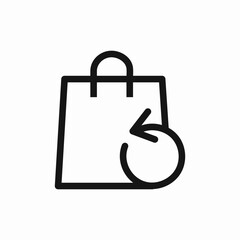 shopping bag return icon sign vector