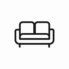 sofa furniture seat icon sign vector