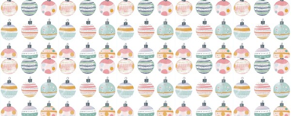 Fototapeta premium seamless pattern of Christmas ornament pattern pink green pastel festive winter holiday design 