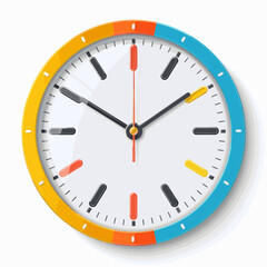 Time is money concept. Clock icon in flat style. Vector illustration