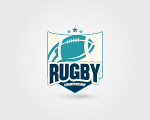 Modern Creative Unique Rugby Sports Club Vector Logo Design Template