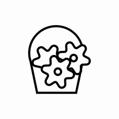 flower basket icon sign vector