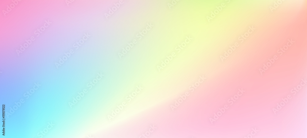 Poster Rainbow ombre background with blurry halographic pattern. Abstract gradient effect featuring pink, pastel, and soft iridescent texture. Radiant holograph vector design with bright y2k aura.