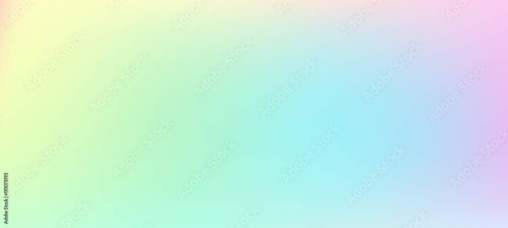 Poster Vibrant ombre rainbow background with blurry Y2K gradient and soft holograph effect. Iridescent and chrome textures in neon colors.