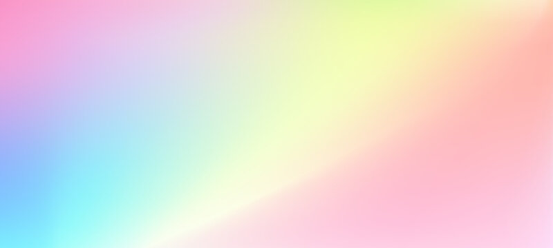 Rainbow ombre background with blurry halographic pattern. Abstract gradient effect featuring pink, pastel, and soft iridescent texture. Radiant holograph vector design with bright y2k aura.