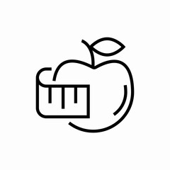healty food apple and measure icon sign vector