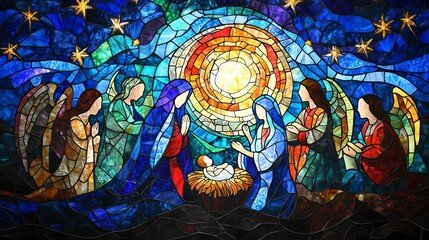 Nativity Scene - Stained glass window