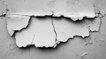 Fototapeta premium Close-up of a Cracked and Peeling Concrete Wall