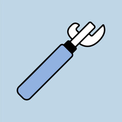 Can opener with wooden handle vector icon