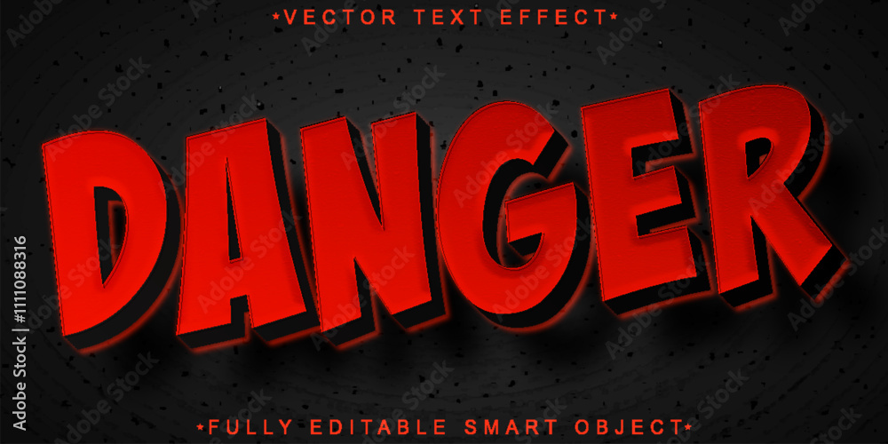 Poster red dark danger vector fully editable smart object text effect