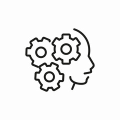 brain settings icon sign vector