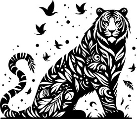 Majestic Predators: Tiger Silhouettes in Focus
